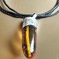 Pendentif Ambre Argent 925 sur cordon réglable
