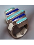 Bague Turquoise & Lapis-lazuli Argent 925 Taille 55+