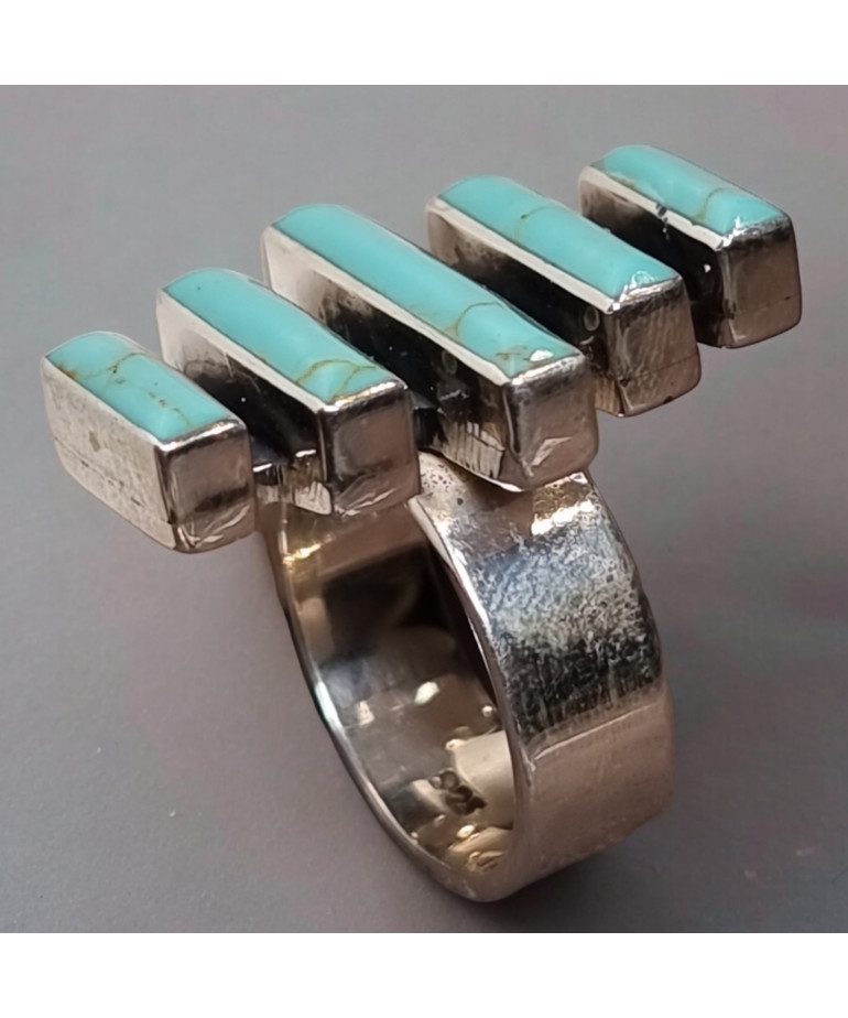 Bague Turquoise Argent 925 Taille 56+