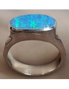 Bague Opale Harlequin Argent 925 Taille 62