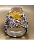 Bague Citrine Argent 925 Taille 54