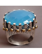 Bague Agate naturelle Argent 925 Taille 59