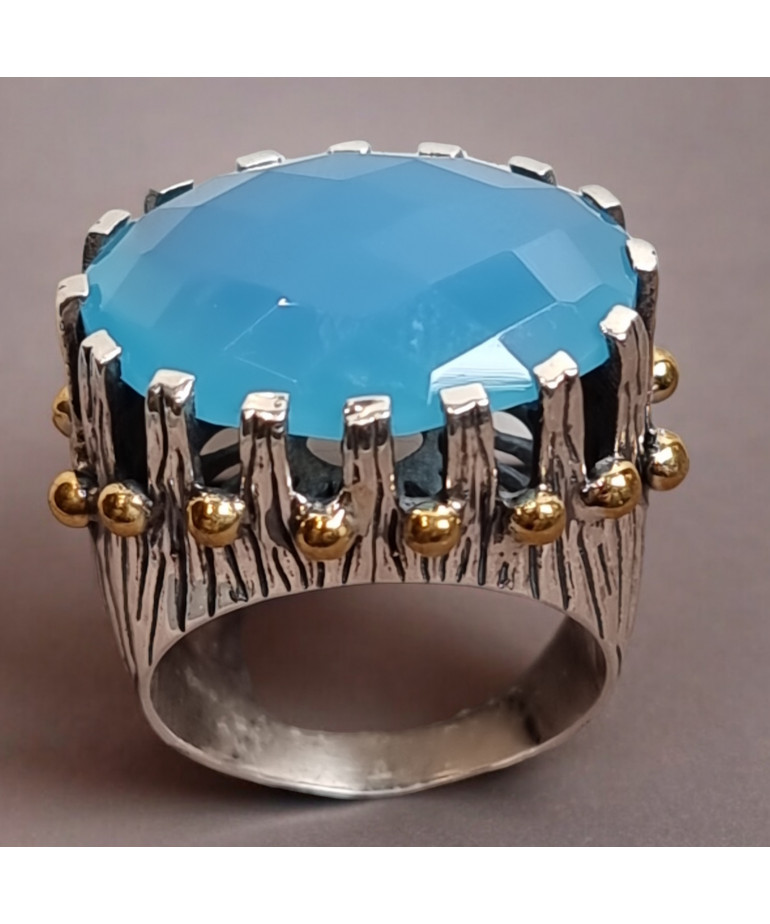 Bague Agate naturelle Argent 925 Taille 59