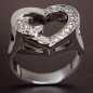 Bague Zirconium Cœur Acier inox Taille 52