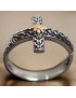 Bague Croix & Feuille dorée Argent 925