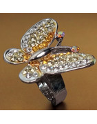 Bague Swarovski Papillon Acier inox Taille 54+
