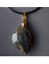 Pendentif Labradorite Bélière dorée sur cordon