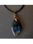 Pendentif Labradorite Bélière dorée sur cordon