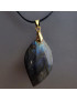 Pendentif Labradorite Bélière dorée sur cordon