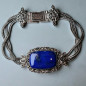 Bracelet Lapis-lazuli & Marcassite Argent 925 avec fermoir