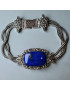 Bracelet Lapis-lazuli & Marcassite Argent 925 avec fermoir