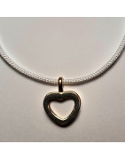 Pendentif Cœur Plaqué or avec cordon réglable
