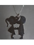 Pendentif "Petits Amoureux" Acier inox sur chaîne