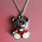 Pendentif Ourson Email Acier inox avec chaîne
