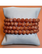 Bracelet Calcite orange Pierres rondes 8mm