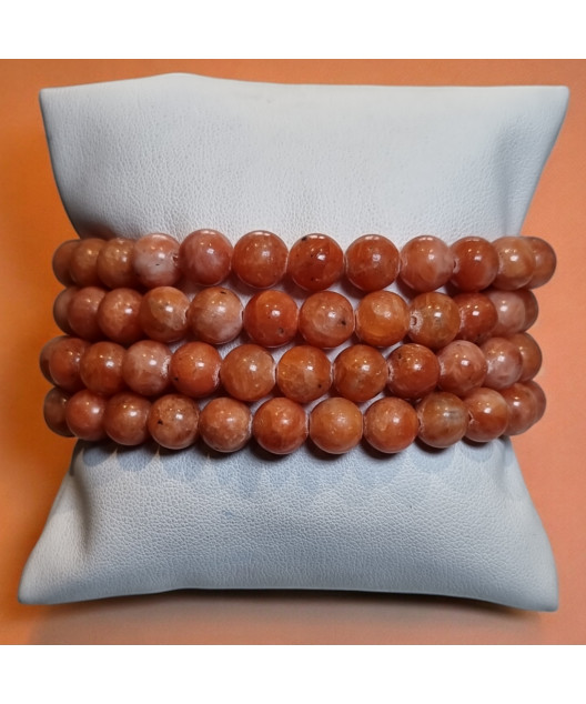 Bracelet Calcite orange Pierres rondes 8mm