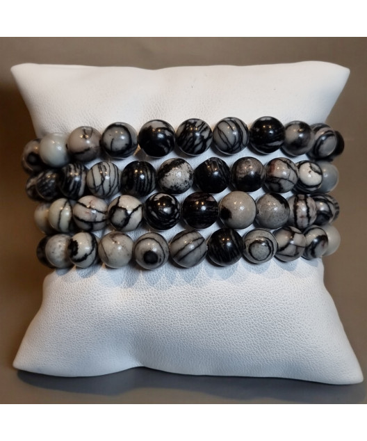 Bracelet Jaspe Serpent Pierre rondes