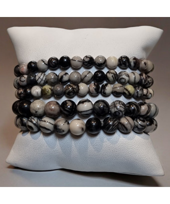 Bracelet Jaspe Serpent Pierre rondes