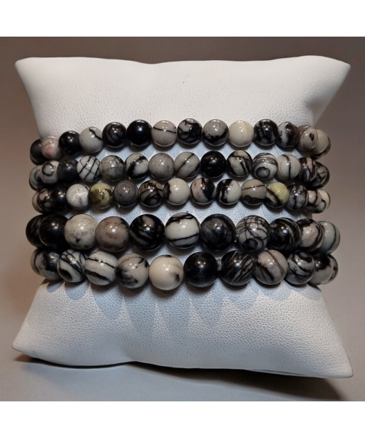 Bracelet Jaspe Serpent Pierre rondes