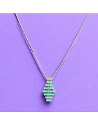 Pendentif Turquoise sur Chaîne Argent 925