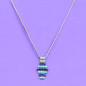 Pendentif Turquoise & Lapis-lazuli sur Chaîne Argent 925