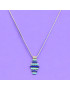 Pendentif Turquoise & Lapis-lazuli sur Chaîne Argent 925