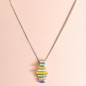 Pendentif Turquoise Nacre Opale verte & Lapis-lazuli sur Chaîne Argent 925