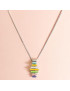 Pendentif Turquoise Nacre Opale verte & Lapis-lazuli sur Chaîne Argent 925