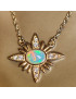 Pendentif Opale & Zirconium Soleil Argent 925 Plaqué or