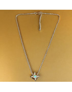 Pendentif Opale & Zirconium Soleil Argent 925 Plaqué or
