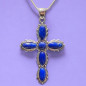 Pendentif Lapis-lazuli Croix avec chaîne Argent 925
