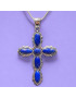 Pendentif Lapis-lazuli Croix avec chaîne Argent 925