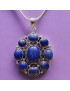 Pendentif Lapis-lazuli Fleur avec chaîne Argent 925