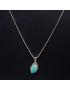 Pendentif Turquoise Ethnique sur Chaîne Argent 925