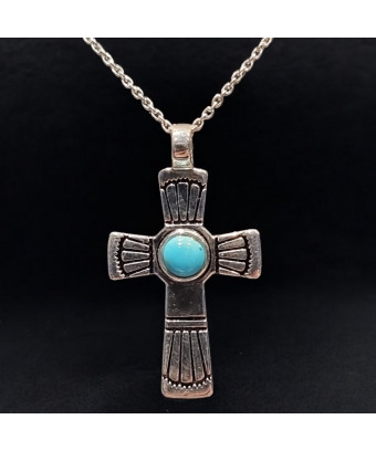 Pendentif Turquoise Croix...