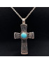 Pendentif Turquoise Croix Argent 925 sur chaîne