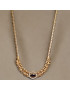 Pendentif Améthyste & Zirconium avec chaîne Plaquée or