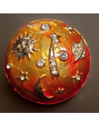 Broche ronde Zirconium Plaquée or