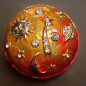 Broche ronde Zirconium Plaquée or