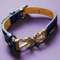 Bracelet Zirconium Cuir bleu