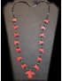 Collier Jaspe Rouge Turquoise et Coquillages Oiseau Amérindien Tribu Zuni  Fermoir Argent 925