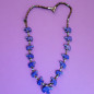 Collier Lapis-lazuli Turquoise et Coquillages Ours Amérindien Tribu Zuni Fermoir Argent 925