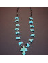 Collier Turquoise et Coquillages Oiseau Amérindien Tribu Zuni  Fermoir Argent 925