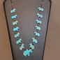 Collier Turquoise et Coquillages Cheval Amérindien Tribu Zuni Fermoir Argent 925