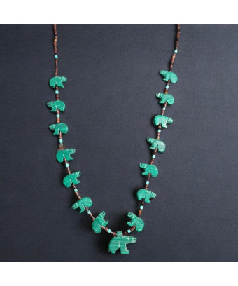 Collier Malachite Turquoise...