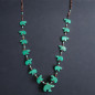 Collier Malachite Turquoise et Coquillages Ours Amérindien Tribu Zuni Fermoir Argent 925