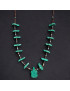 Collier Malachite Turquoise et Coquillages Tortue Amérindien Tribu Zuni Fermoir Argent 925