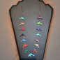 Collier Turquoise Pierres et Coquillages Dauphin Amérindien Tribu Zuni Fermoir Argent 925