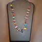 Collier Pierres et Coquillages Petits animaux Amérindien Tribu Zuni Fermoir Argent 925