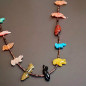 Collier Pierres et Coquillages Petits animaux Amérindien Tribu Zuni Fermoir Argent 925